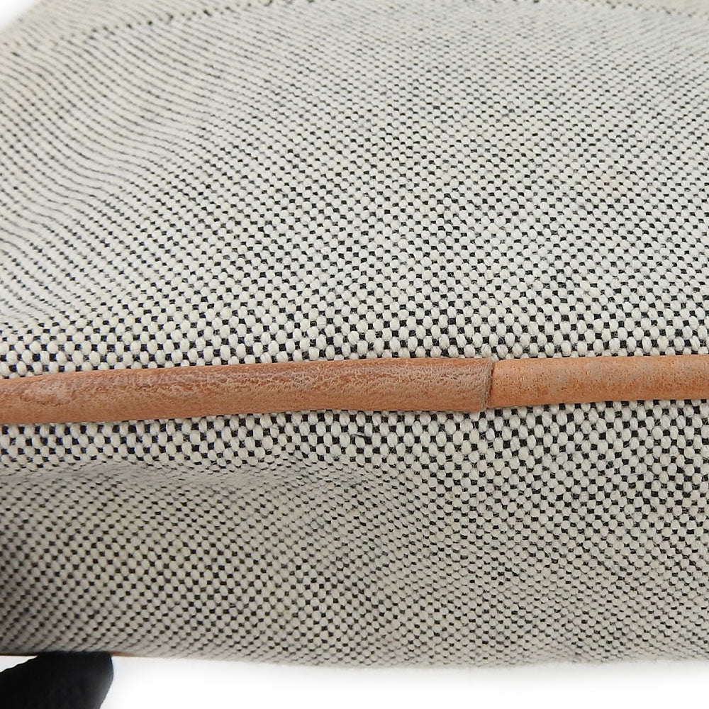 HERMES Pouch Canvas, Leather gray Bored Pouch Mini Women Used