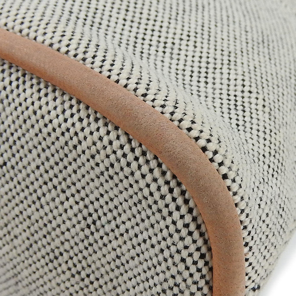 HERMES Pouch Canvas, Leather gray Bored Pouch Mini Women Used