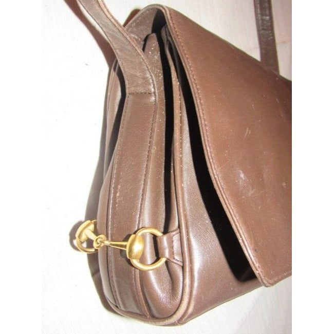 Gucci Vintage Purses Brown Leather Cross Body Bag