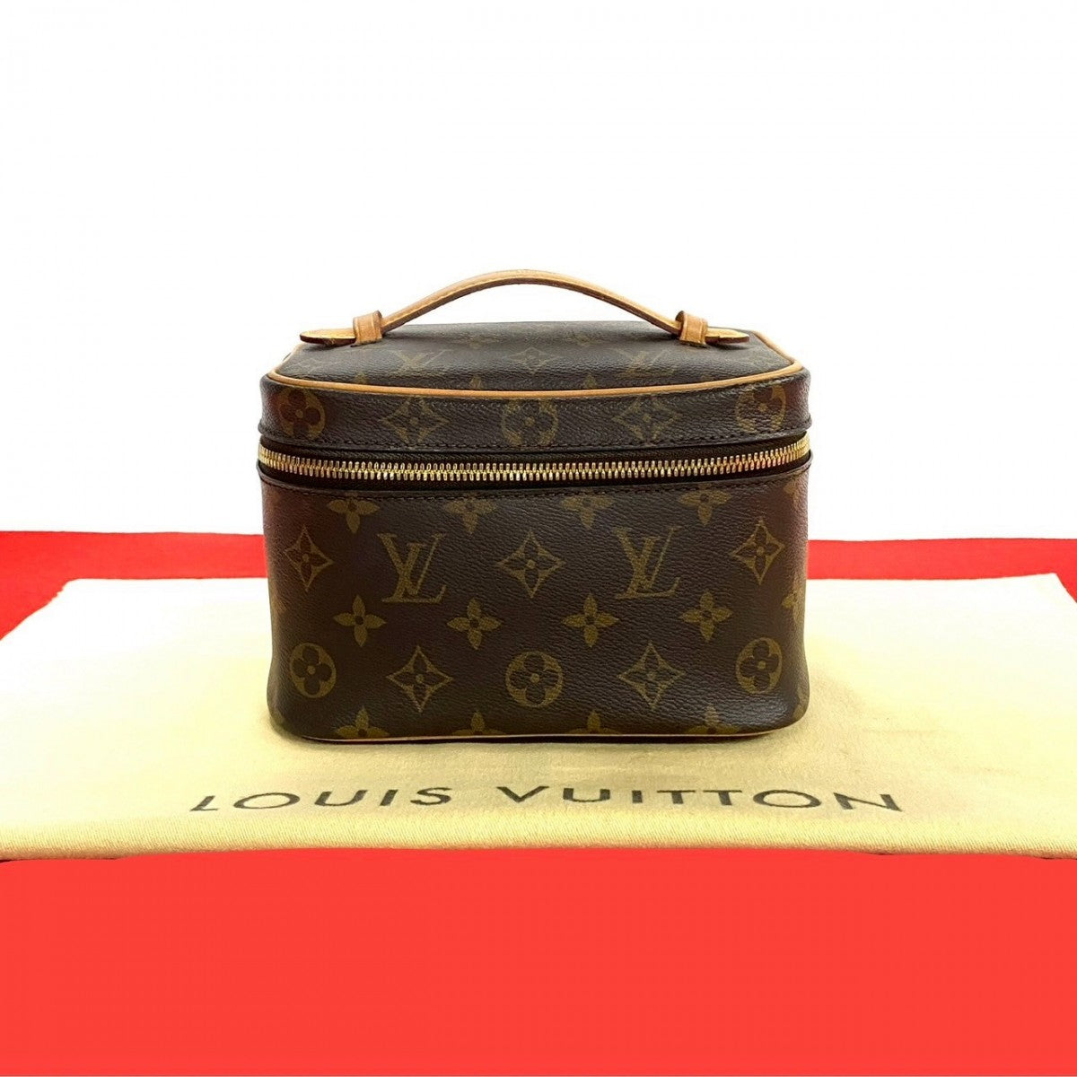 LOUIS VUITTON Handbag leather Brown Monogram Nice mini