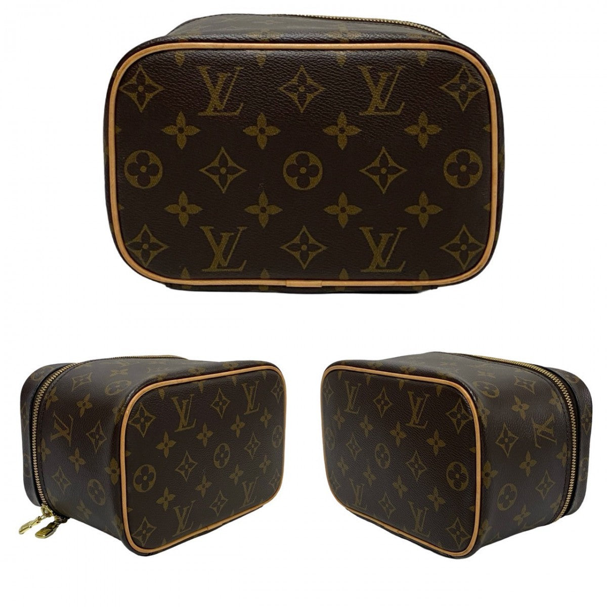 LOUIS VUITTON Handbag leather Brown Monogram Nice mini