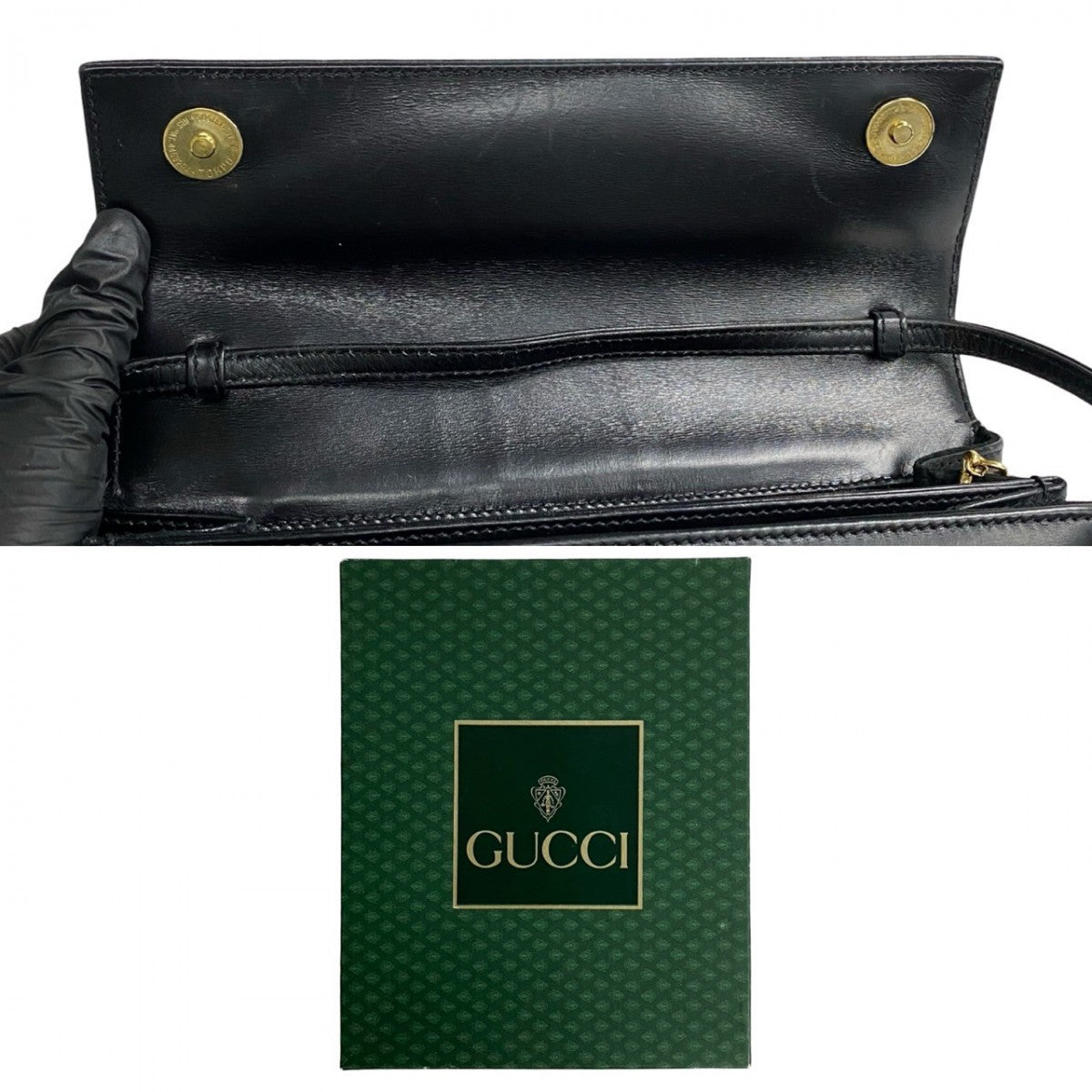 GUCCI Shoulder Bag leather black