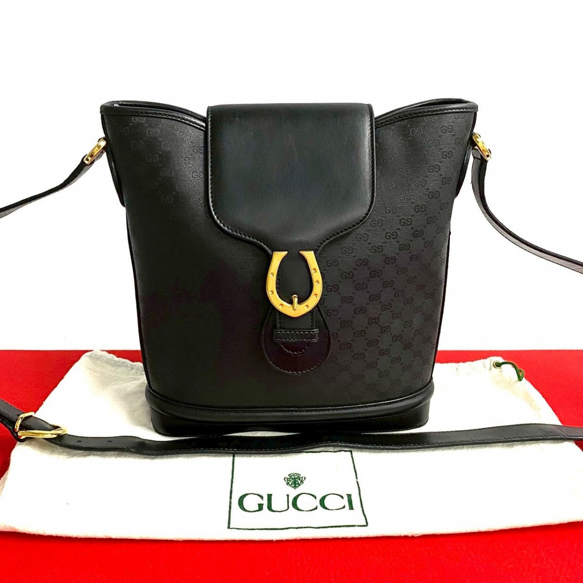 GUCCI Shoulder Bag leather black