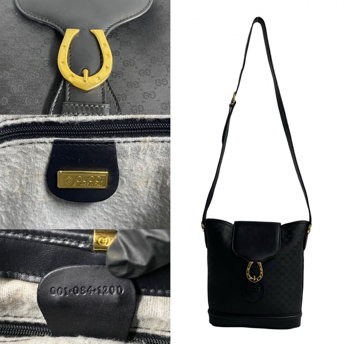 GUCCI Shoulder Bag leather black