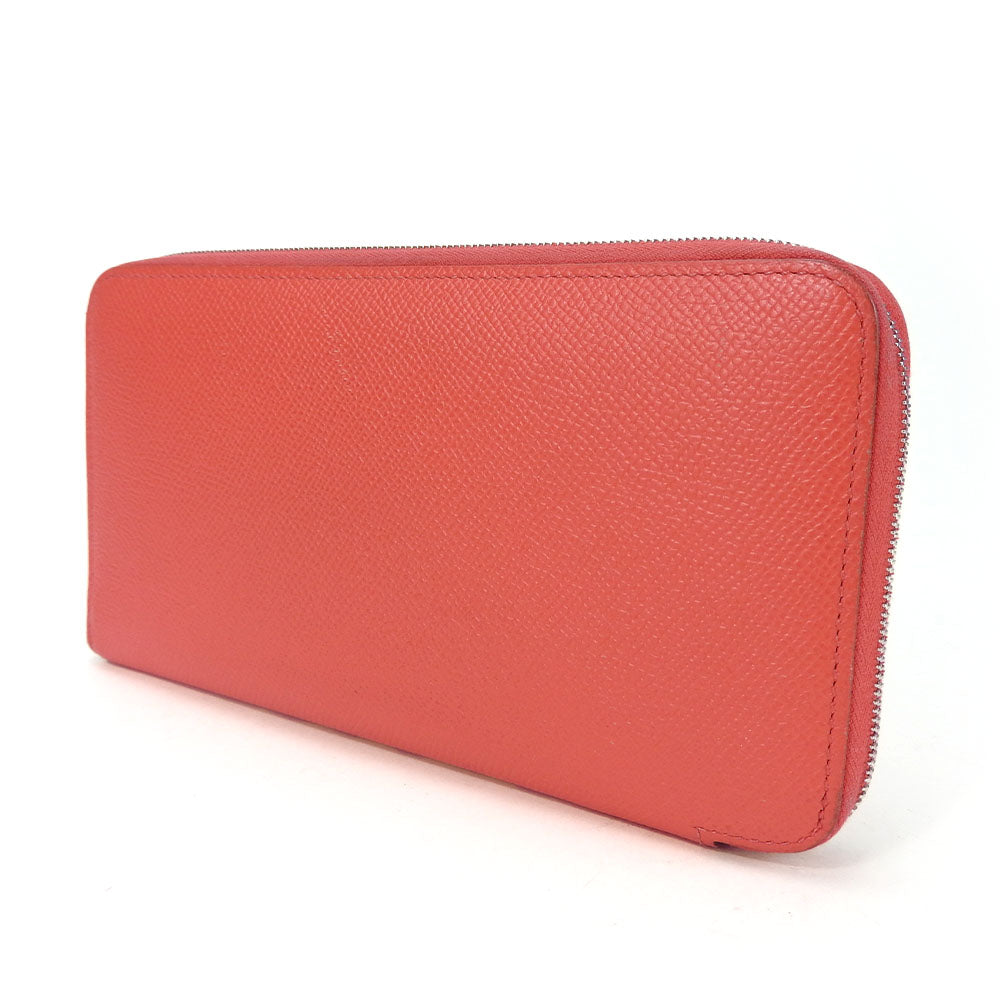 HERMES Long Wallet Purse Epsom Pink type Azap Long Silk Inn Women Used
