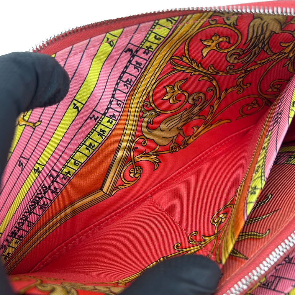 HERMES Long Wallet Purse Epsom Pink type Azap Long Silk Inn Women Used