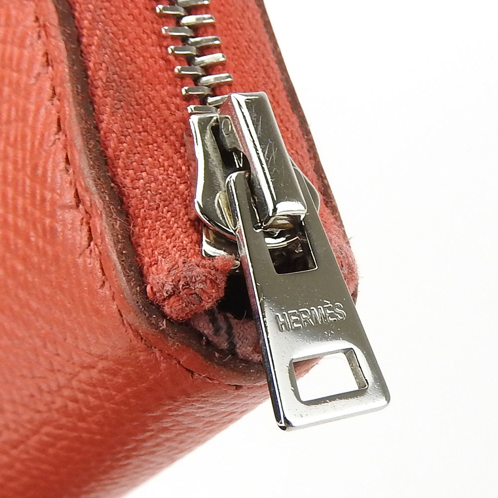 HERMES Long Wallet Purse Epsom Pink type Azap Long Silk Inn Women Used