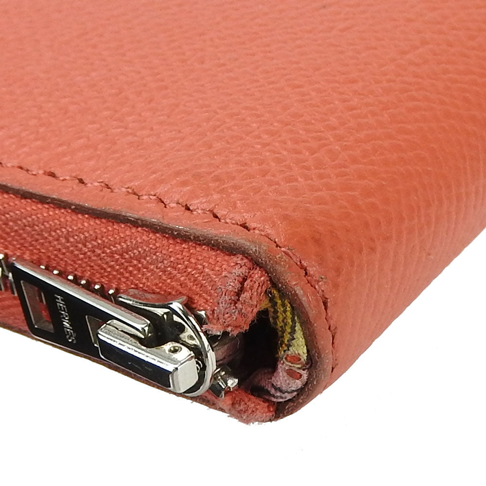 HERMES Long Wallet Purse Epsom Pink type Azap Long Silk Inn Women Used