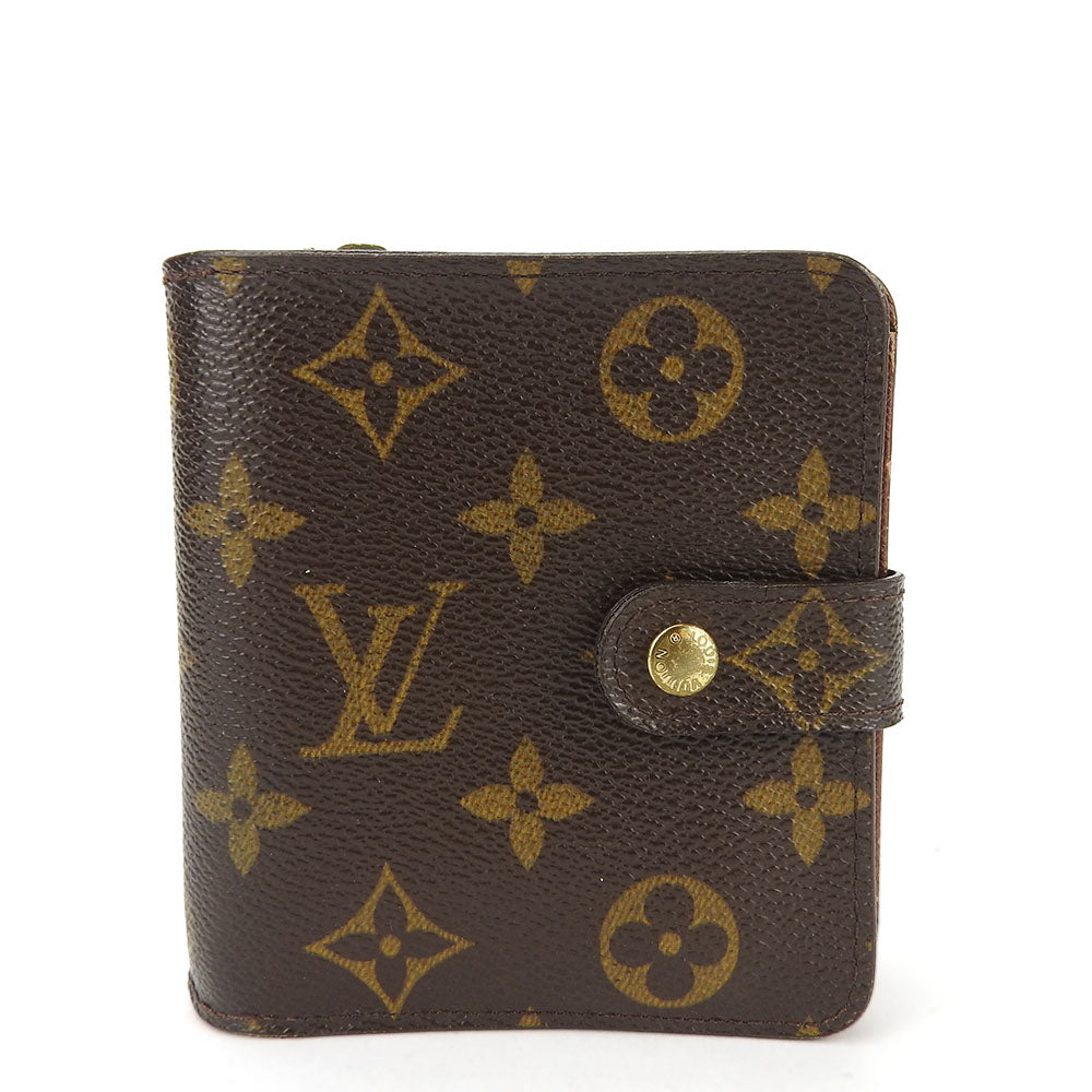 LOUIS VUITTON Bifold Wallet M61667 Monogram Brown Compact zip Women Used