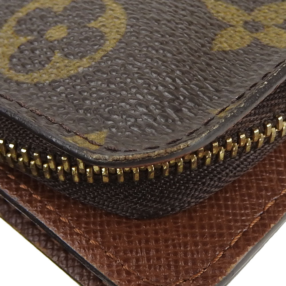 LOUIS VUITTON Bifold Wallet M61667 Monogram Brown Compact zip Women Used