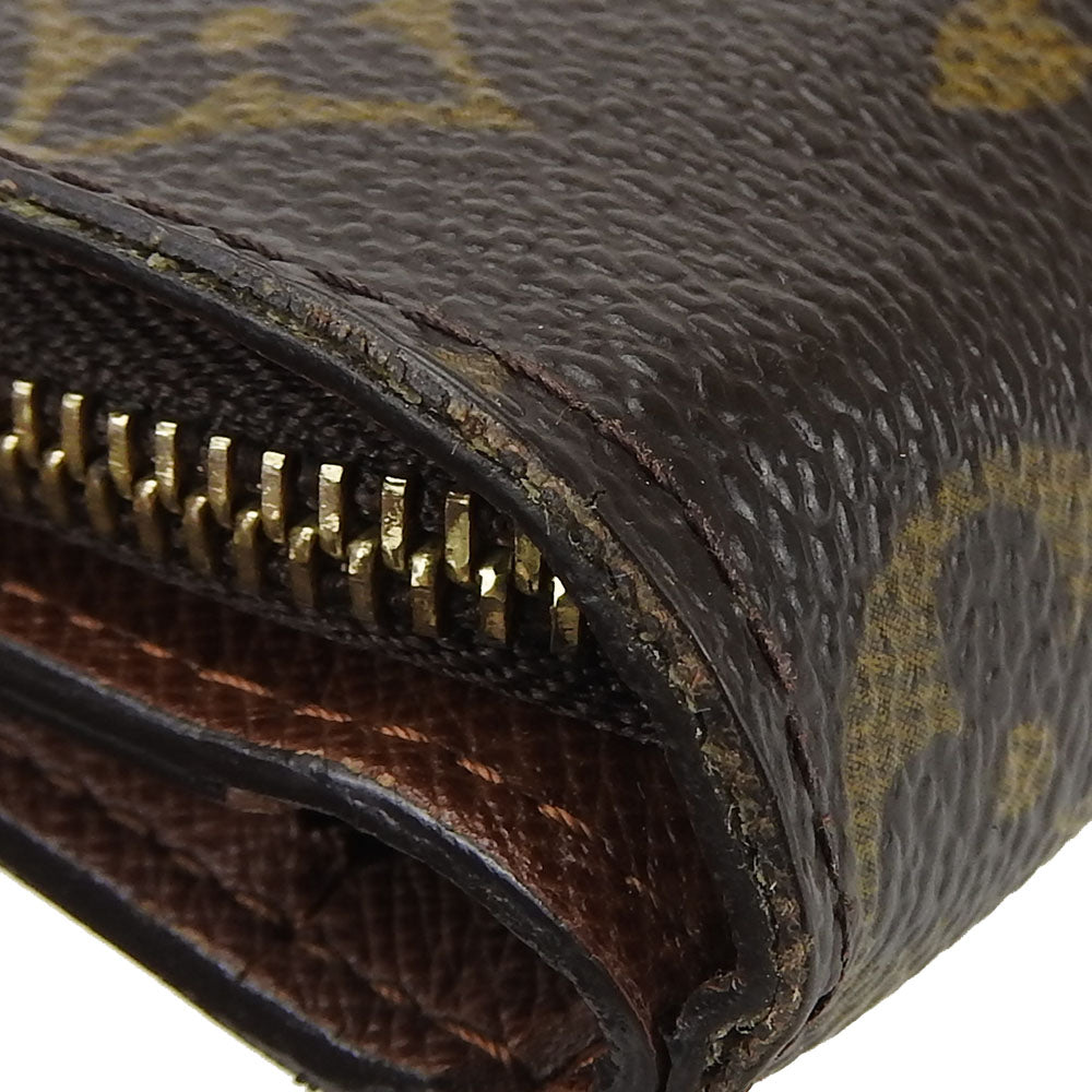 LOUIS VUITTON Bifold Wallet M61667 Monogram Brown Compact zip Women Used