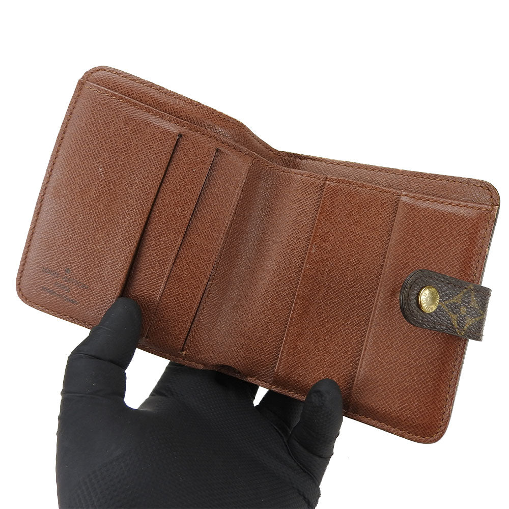 LOUIS VUITTON Bifold Wallet M61667 Monogram Brown Compact zip Women Used