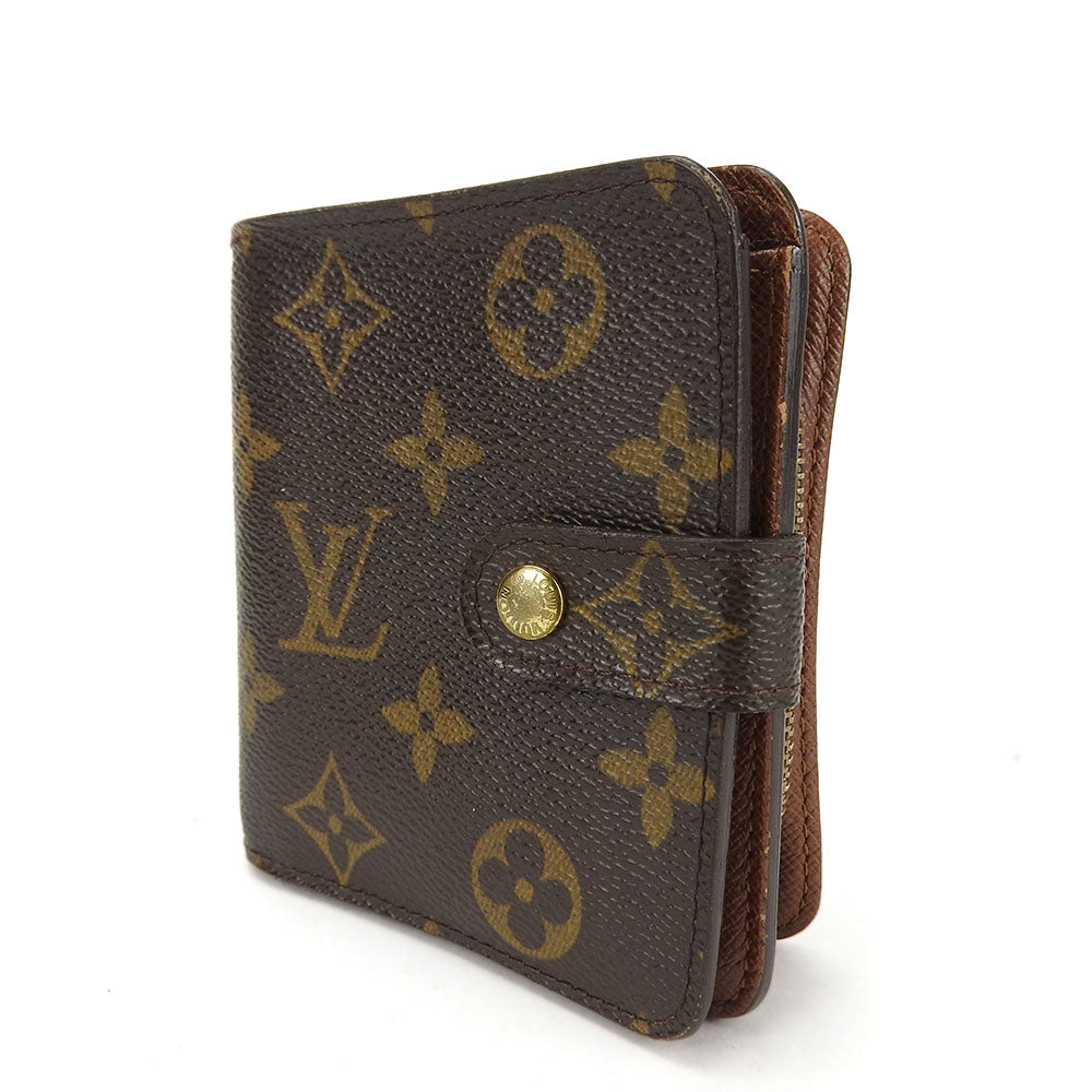 LOUIS VUITTON Bifold Wallet M61667 Monogram Brown Compact zip Women Used