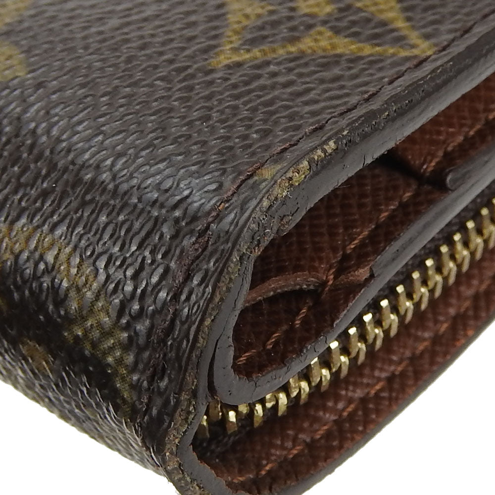 LOUIS VUITTON Bifold Wallet M61667 Monogram Brown Compact zip Women Used