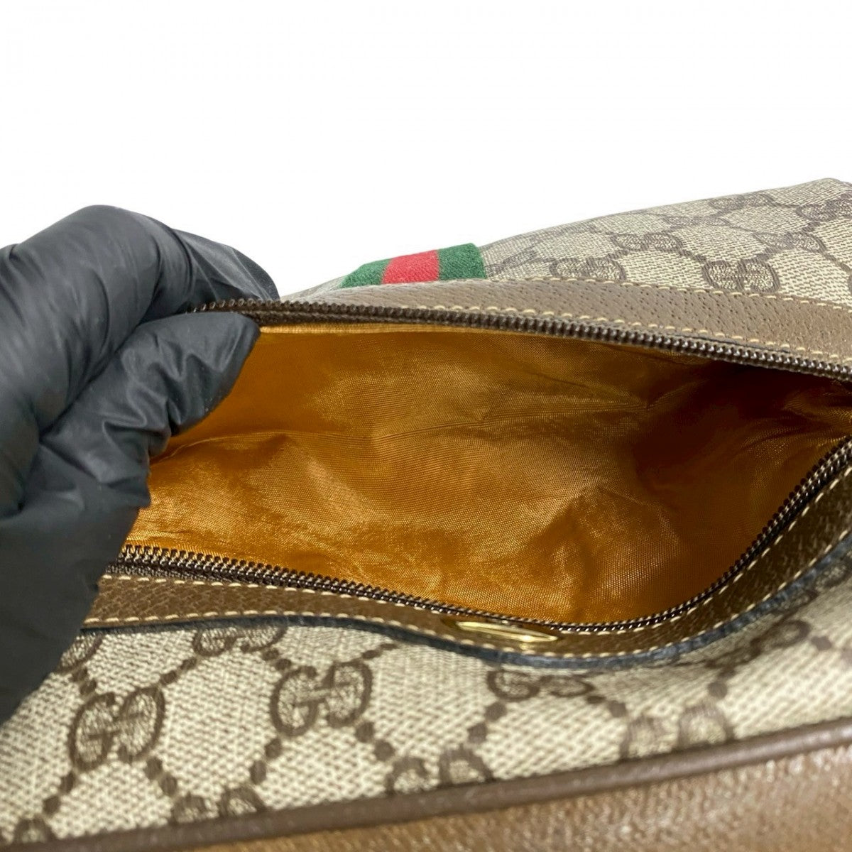 GUCCI Shoulder Bag leather Brown Sherry line