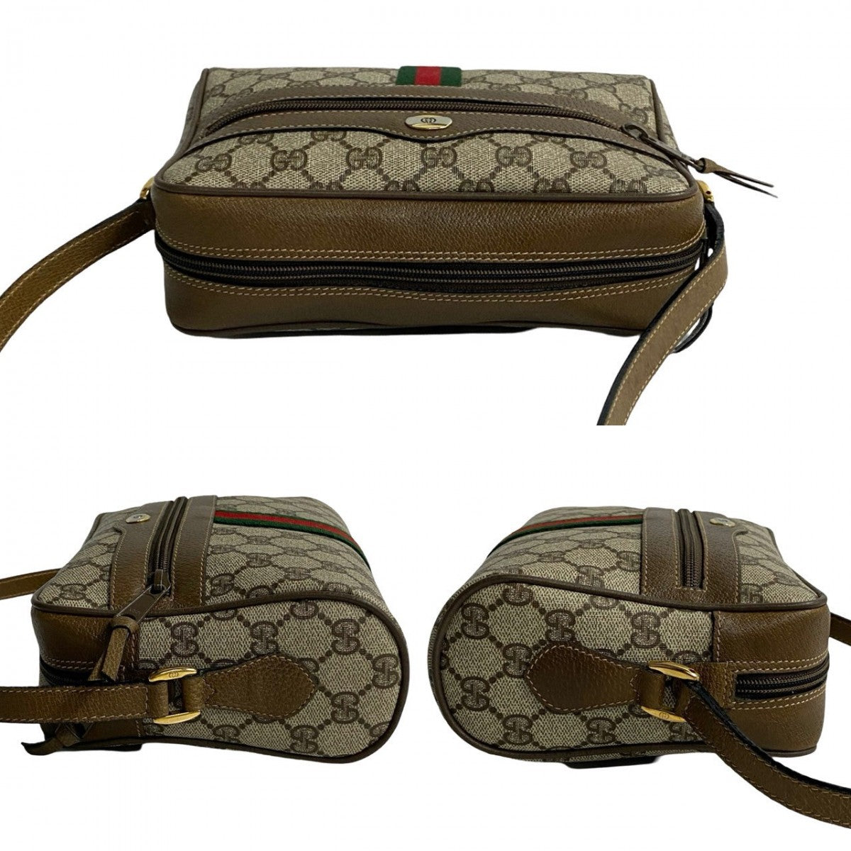 GUCCI Shoulder Bag leather Brown Sherry line