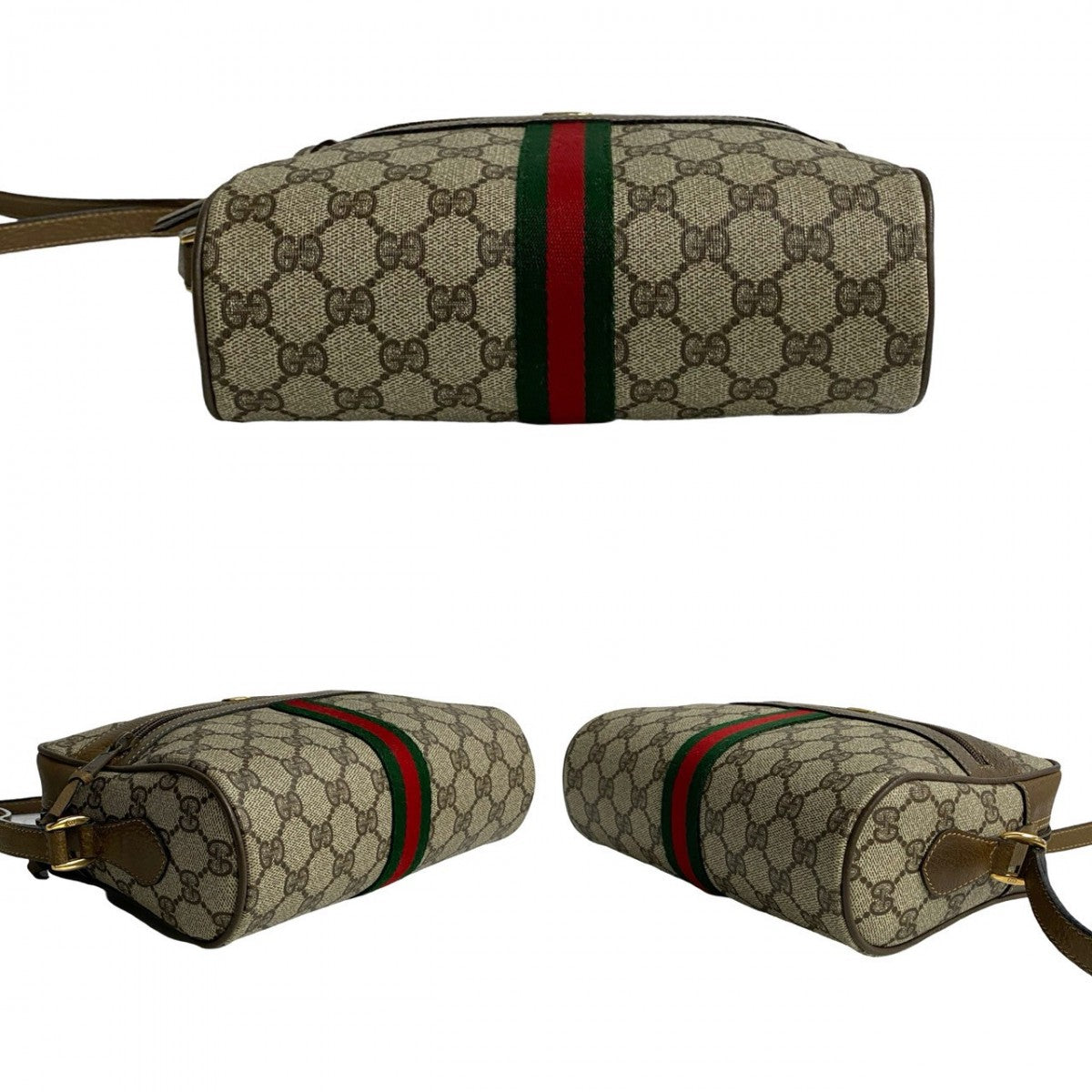 GUCCI Shoulder Bag leather Brown Sherry line