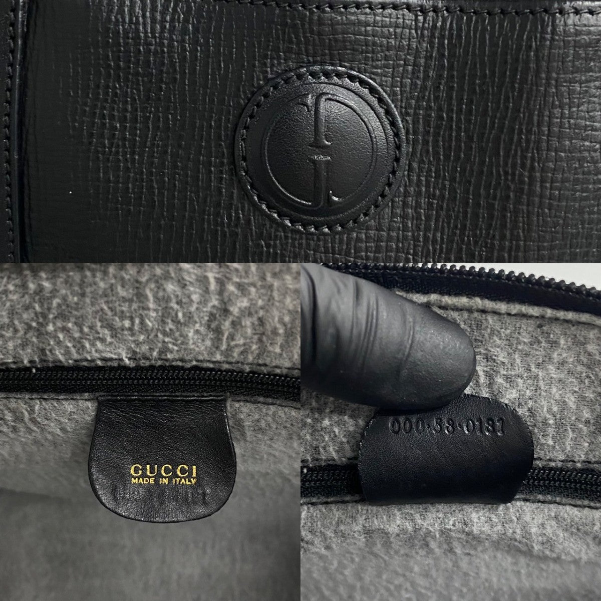 GUCCI Handbag leather black