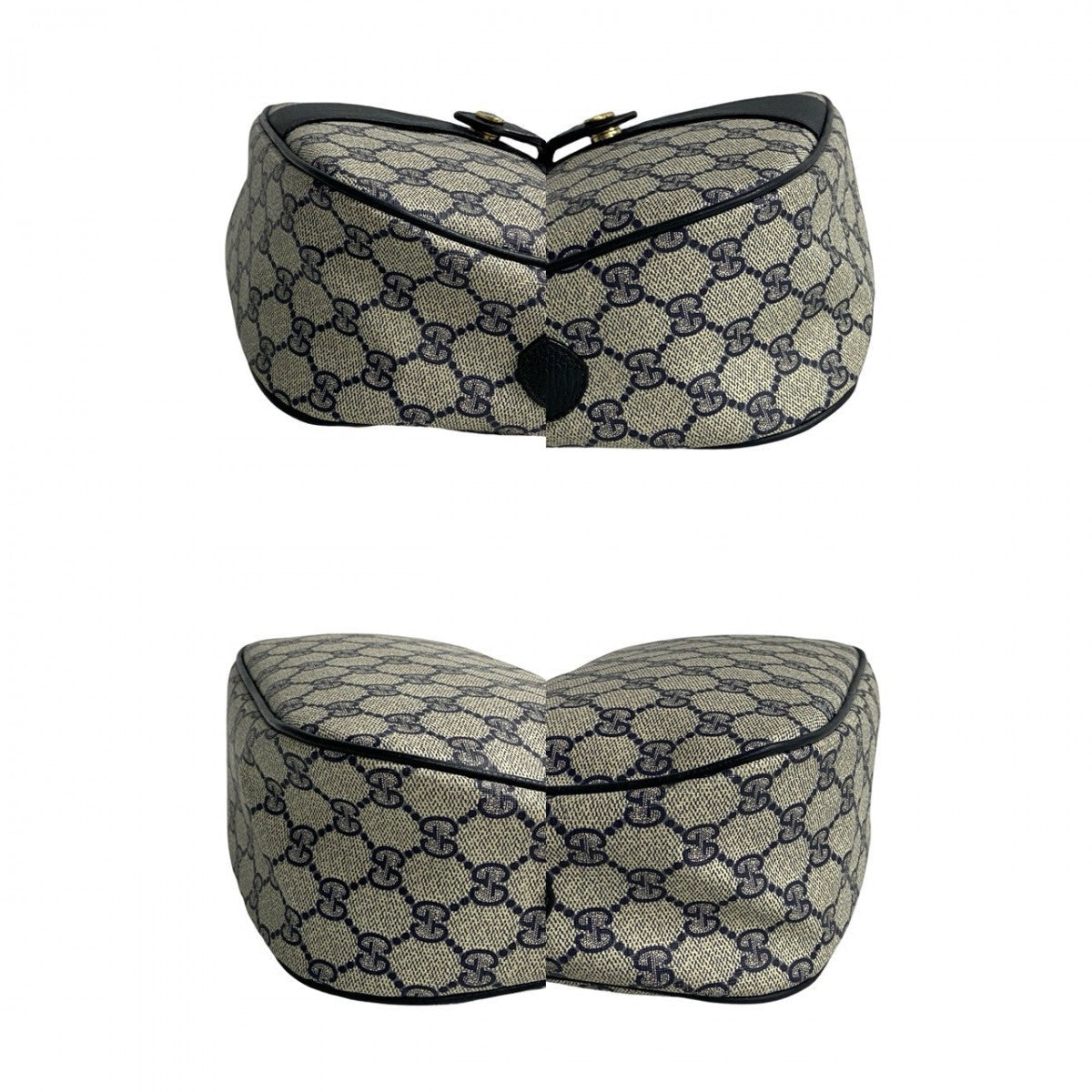 GUCCI Shoulder Bag leather Navy Sherry line