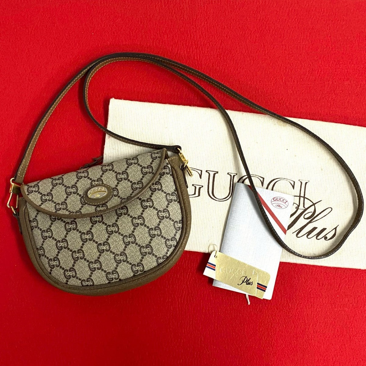 GUCCI Shoulder Bag leather Brown