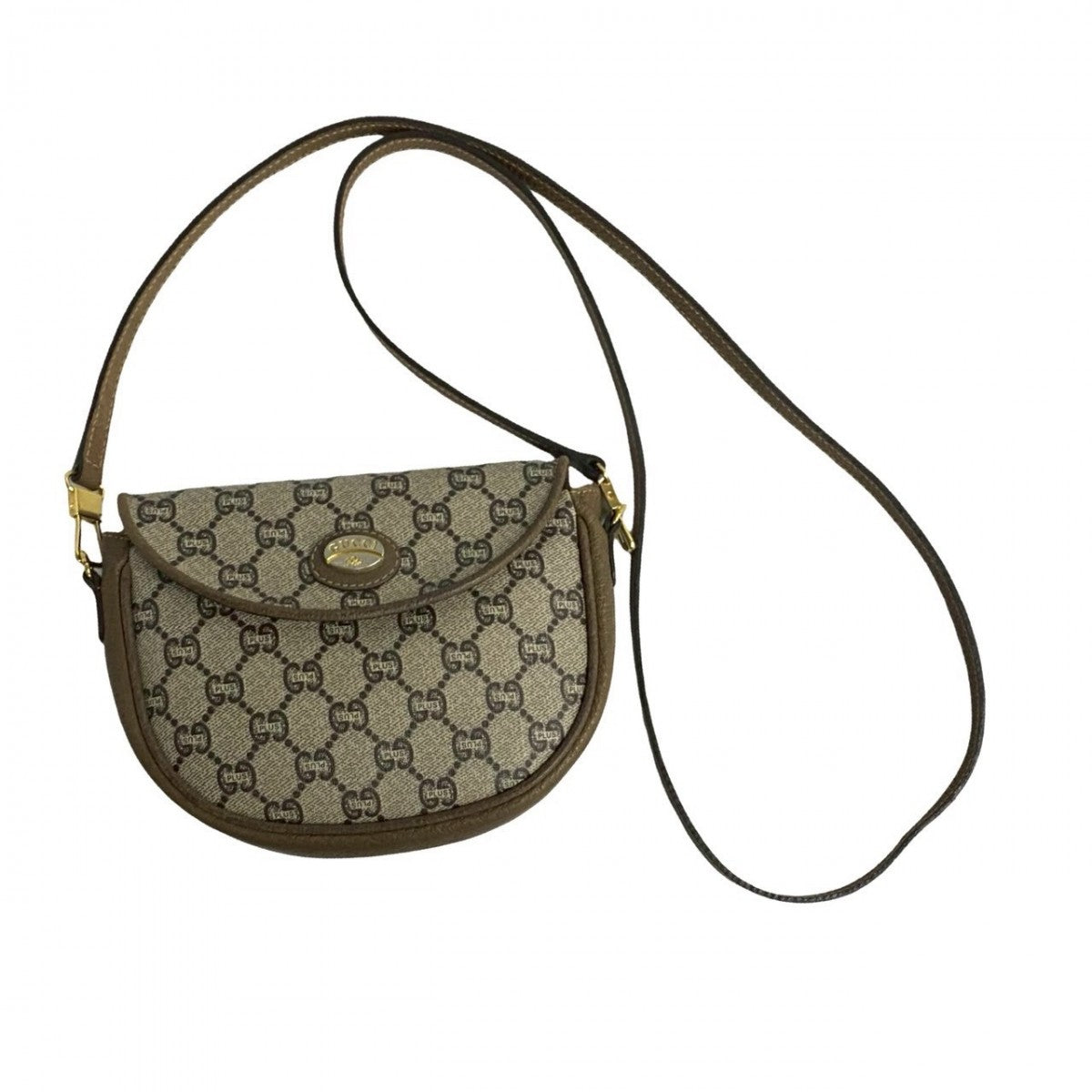 GUCCI Shoulder Bag leather Brown