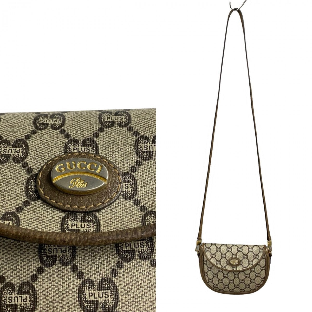 GUCCI Shoulder Bag leather Brown