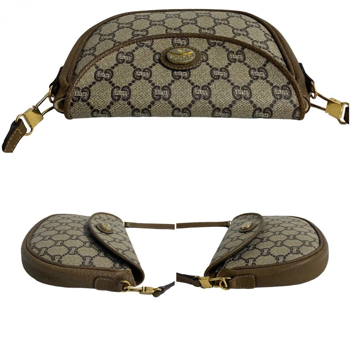 GUCCI Shoulder Bag leather Brown