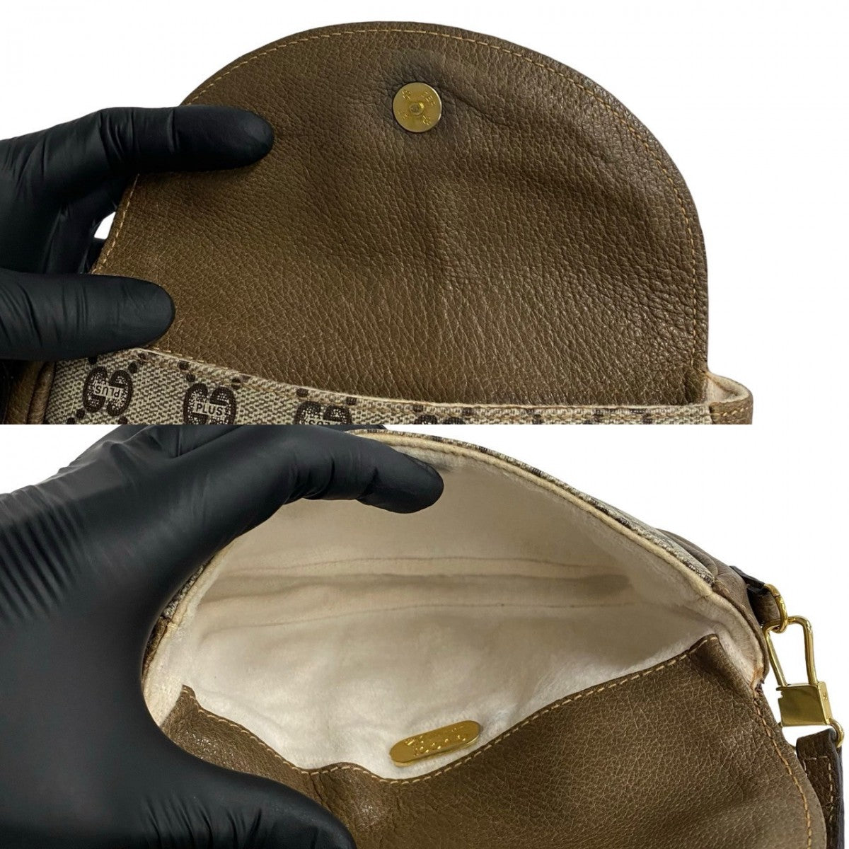 GUCCI Shoulder Bag leather Brown