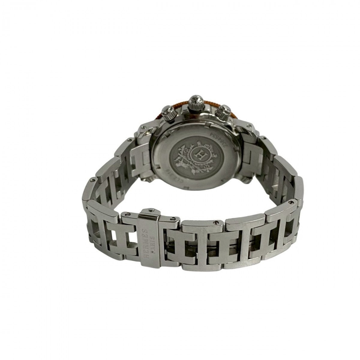 HERMES Watches Quartz CL2.916 Stainless Steel Silver Clipper Diver Chronograph Orange dial