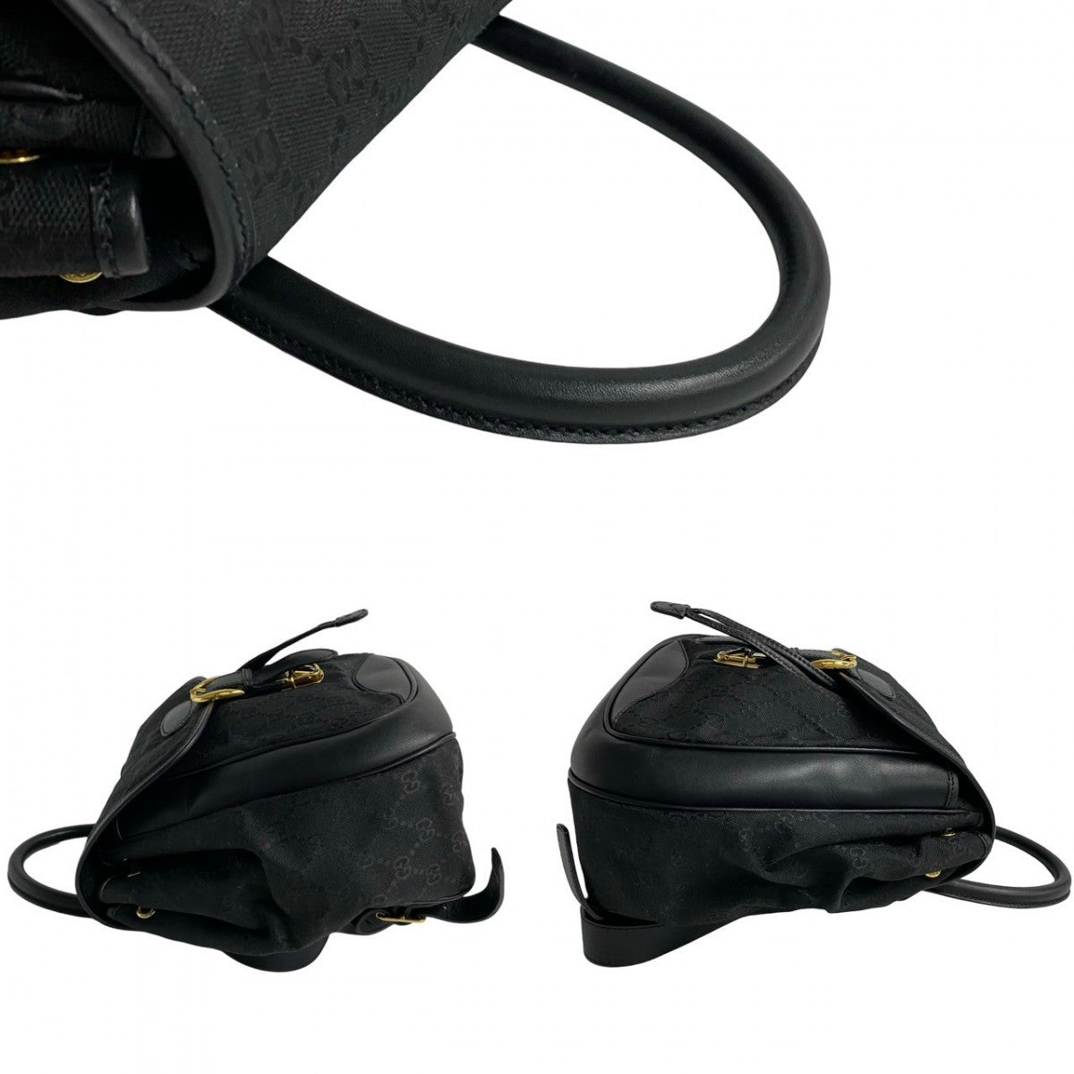 GUCCI Backpack canvas black Old Gucci