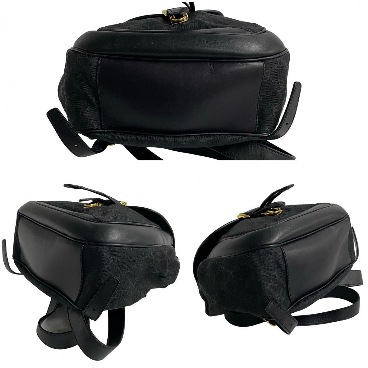 GUCCI Backpack canvas black Old Gucci