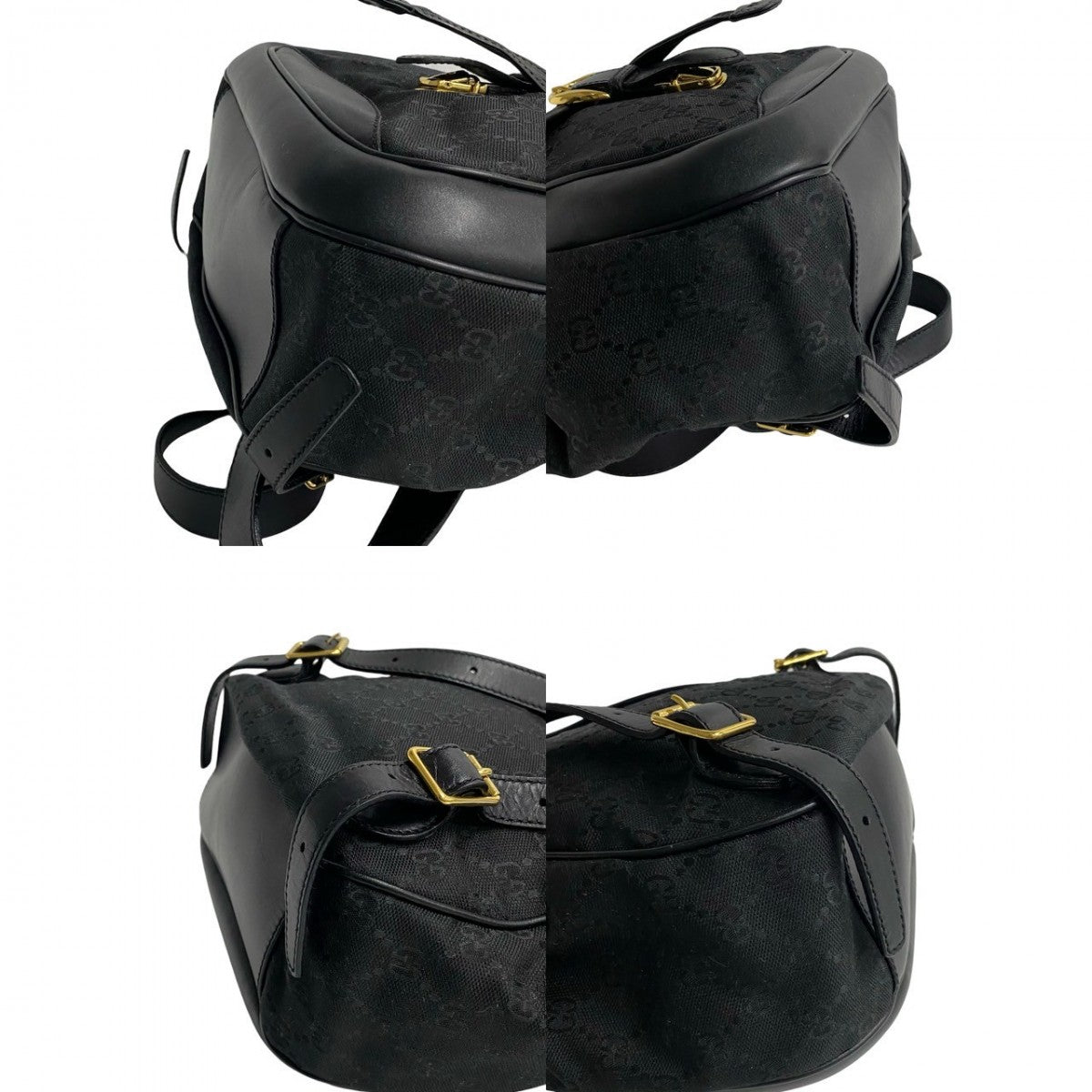GUCCI Backpack canvas black Old Gucci