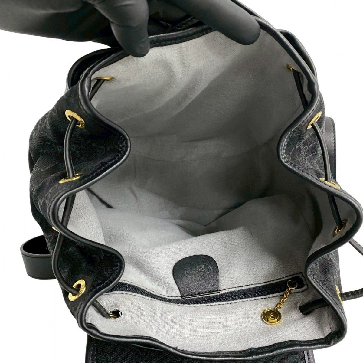 GUCCI Backpack canvas black Old Gucci