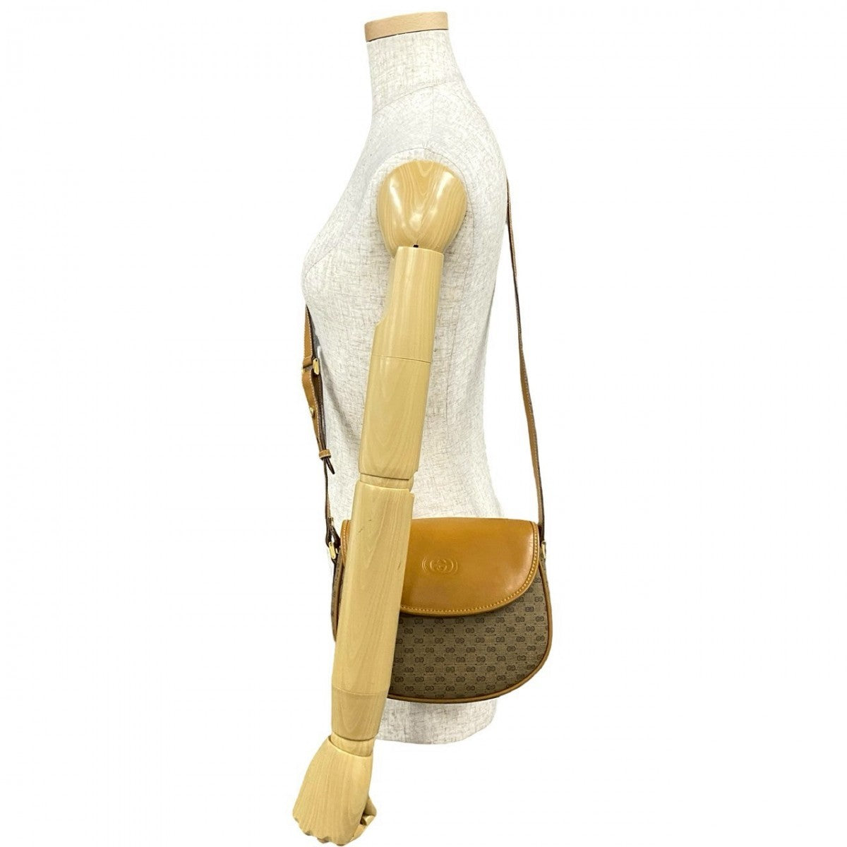 GUCCI Shoulder Bag leather Brown