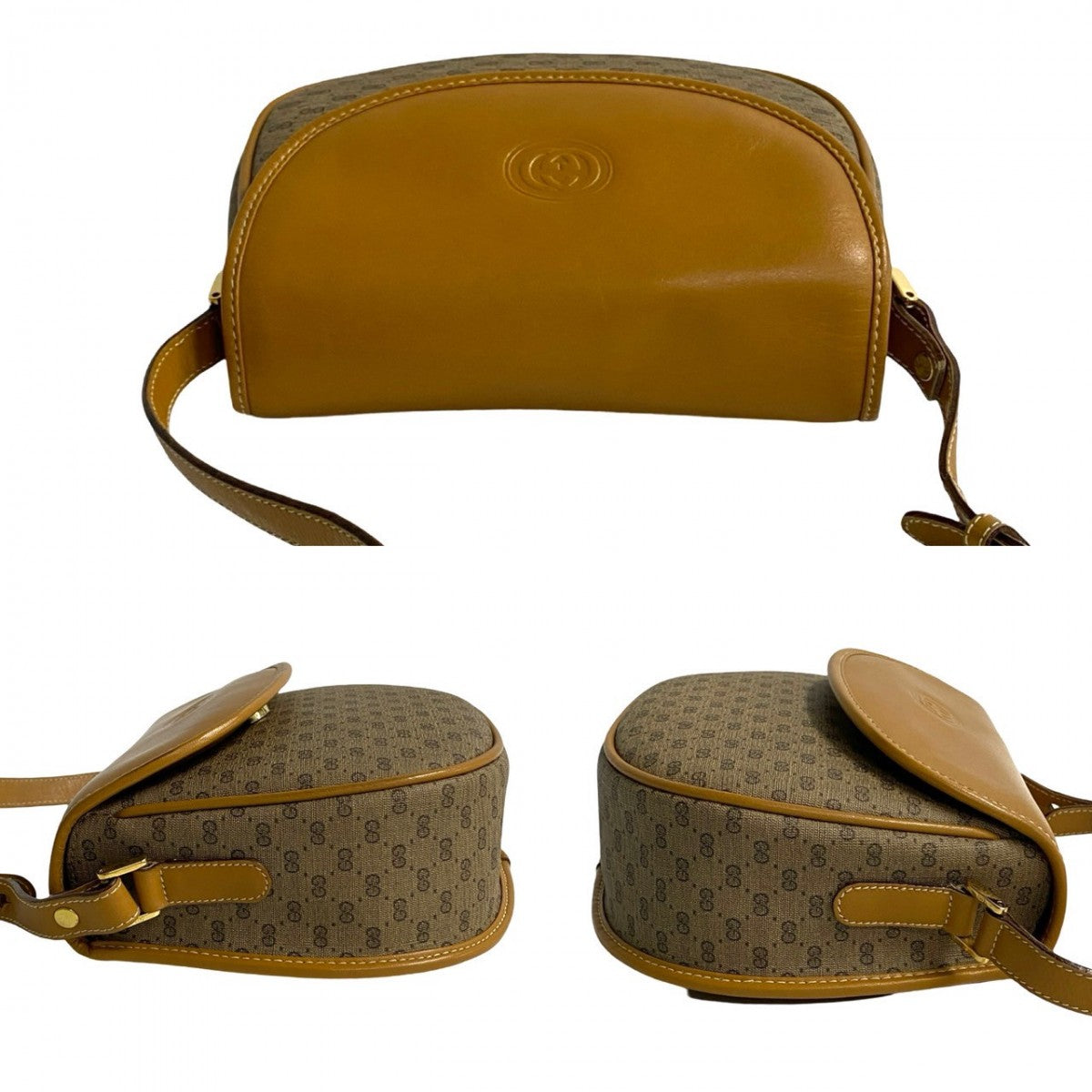 GUCCI Shoulder Bag leather Brown