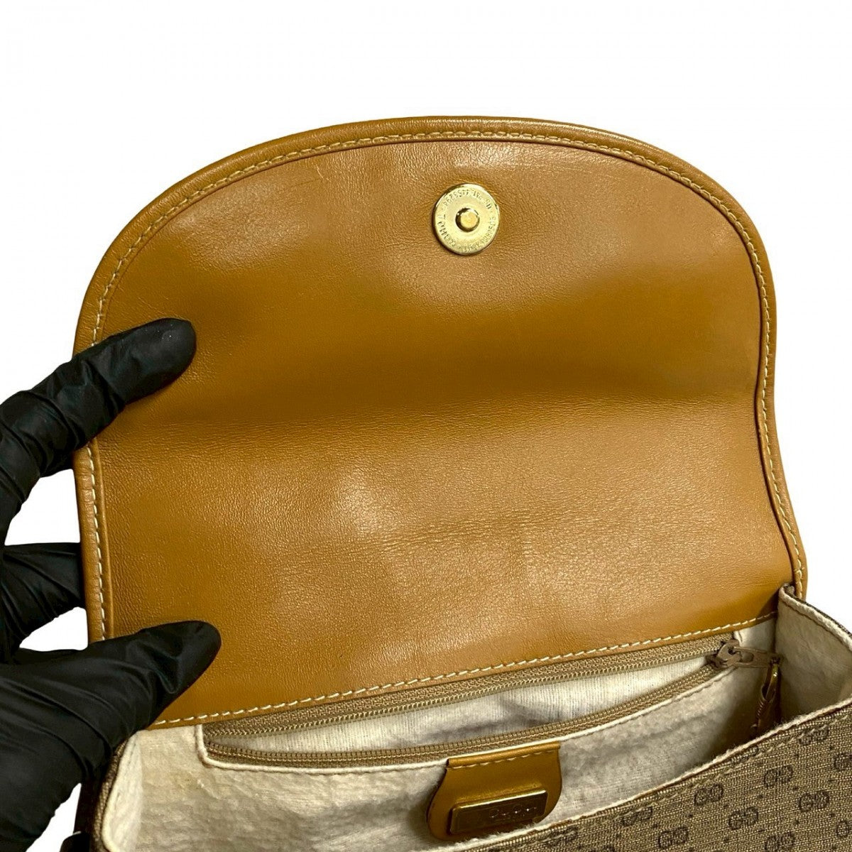 GUCCI Shoulder Bag leather Brown