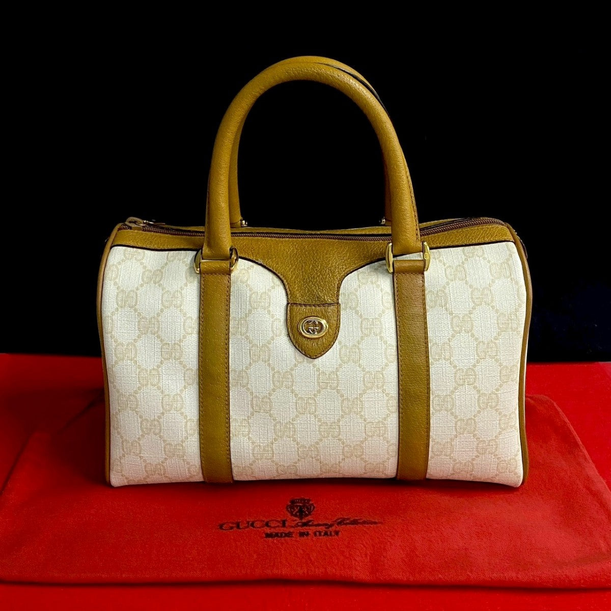 GUCCI Handbag leather white Old Gucci
