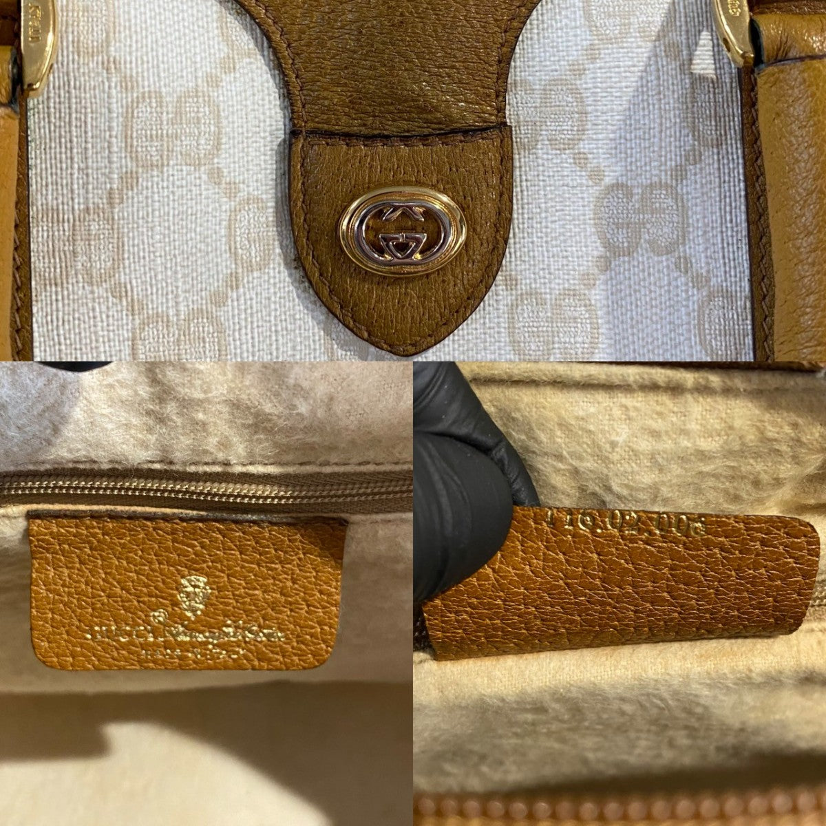 GUCCI Handbag leather white Old Gucci