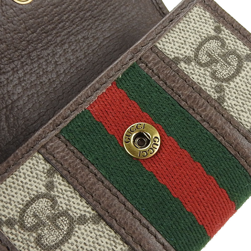 GUCCI Key case Key holder  603732 GG Supreme canvas, leather beige Off deer unisex(Unisex) Used