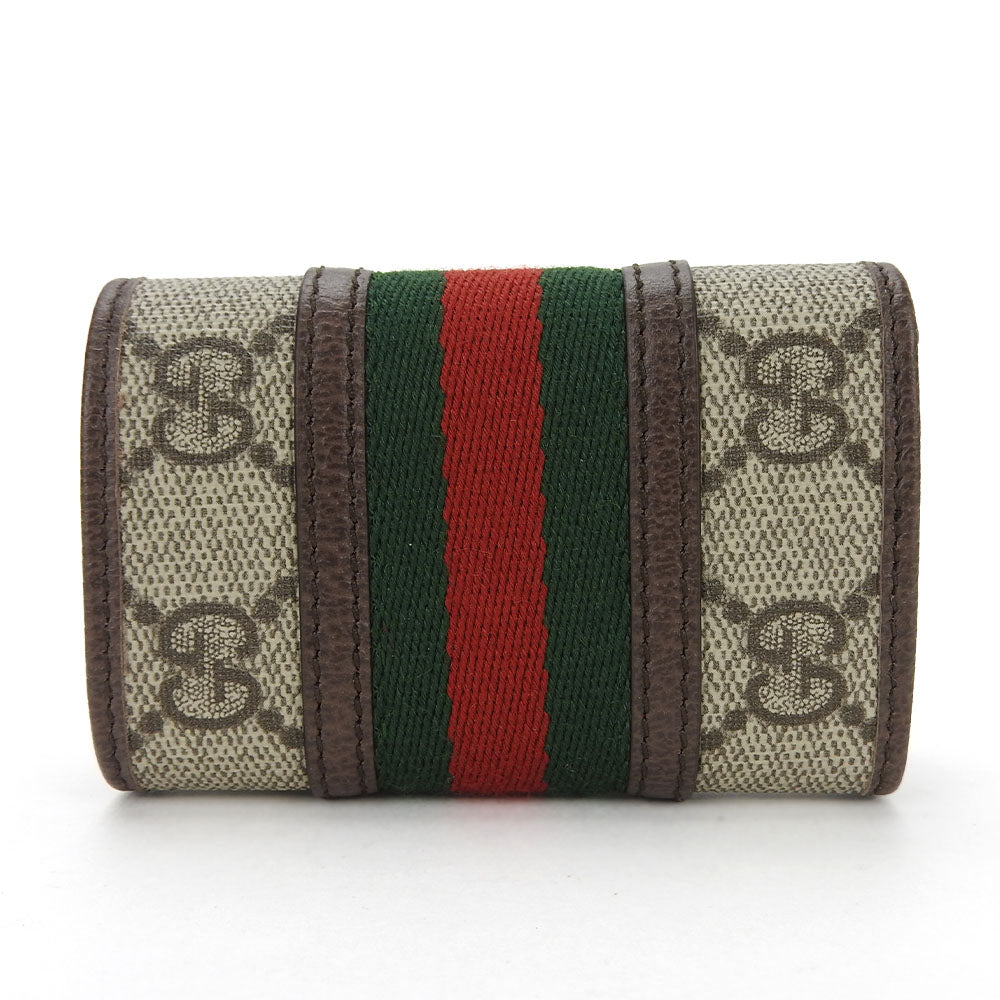 GUCCI Key case Key holder  603732 GG Supreme canvas, leather beige Off deer unisex(Unisex) Used