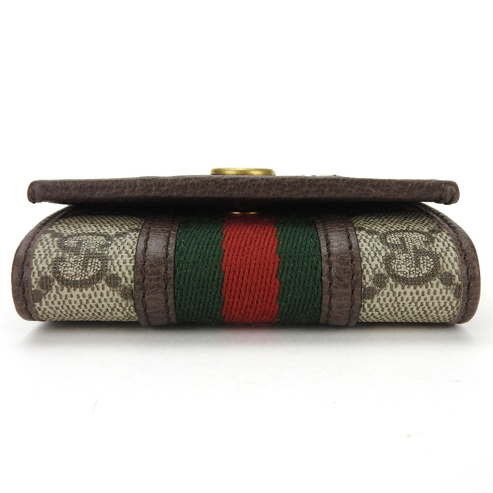GUCCI Key case Key holder  603732 GG Supreme canvas, leather beige Off deer unisex(Unisex) Used