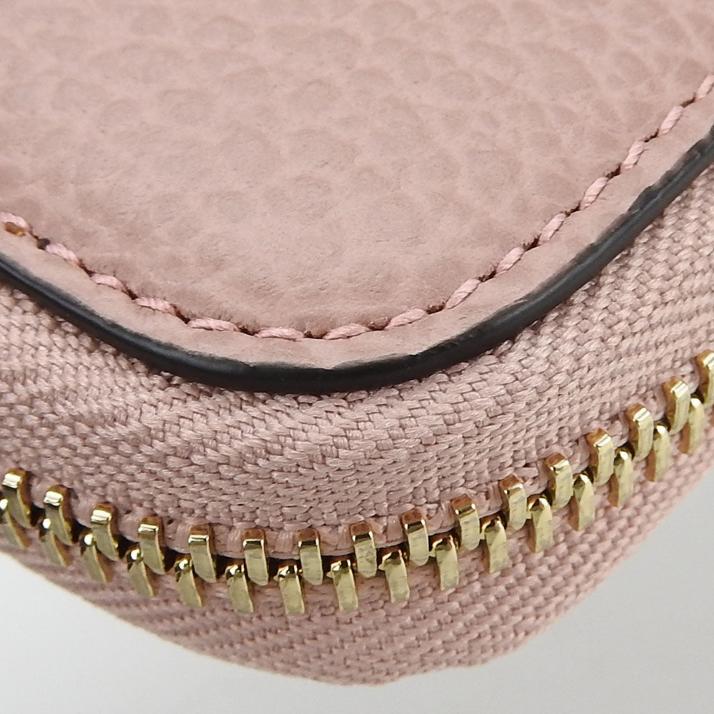 GUCCI Long Wallet Purse 449347 leather pink Interlocking Women Used