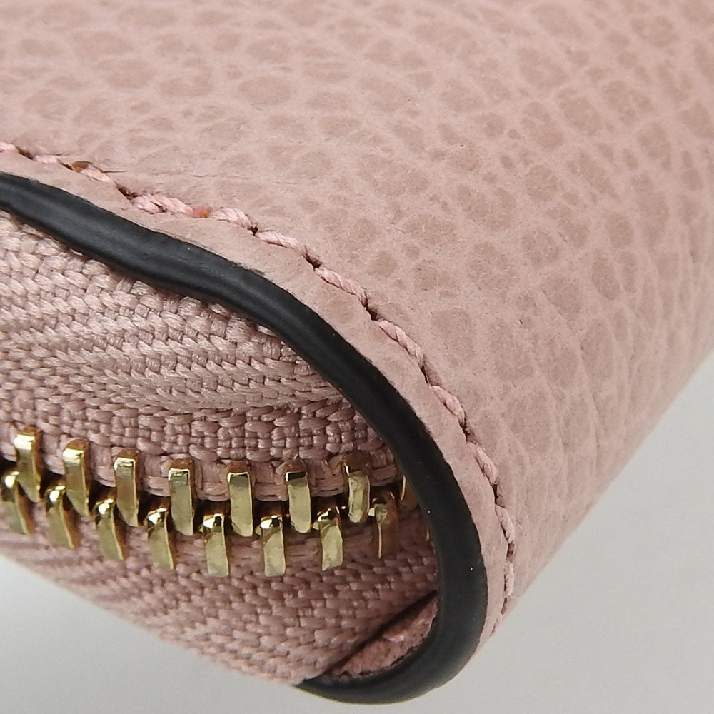 GUCCI Long Wallet Purse 449347 leather pink Interlocking Women Used