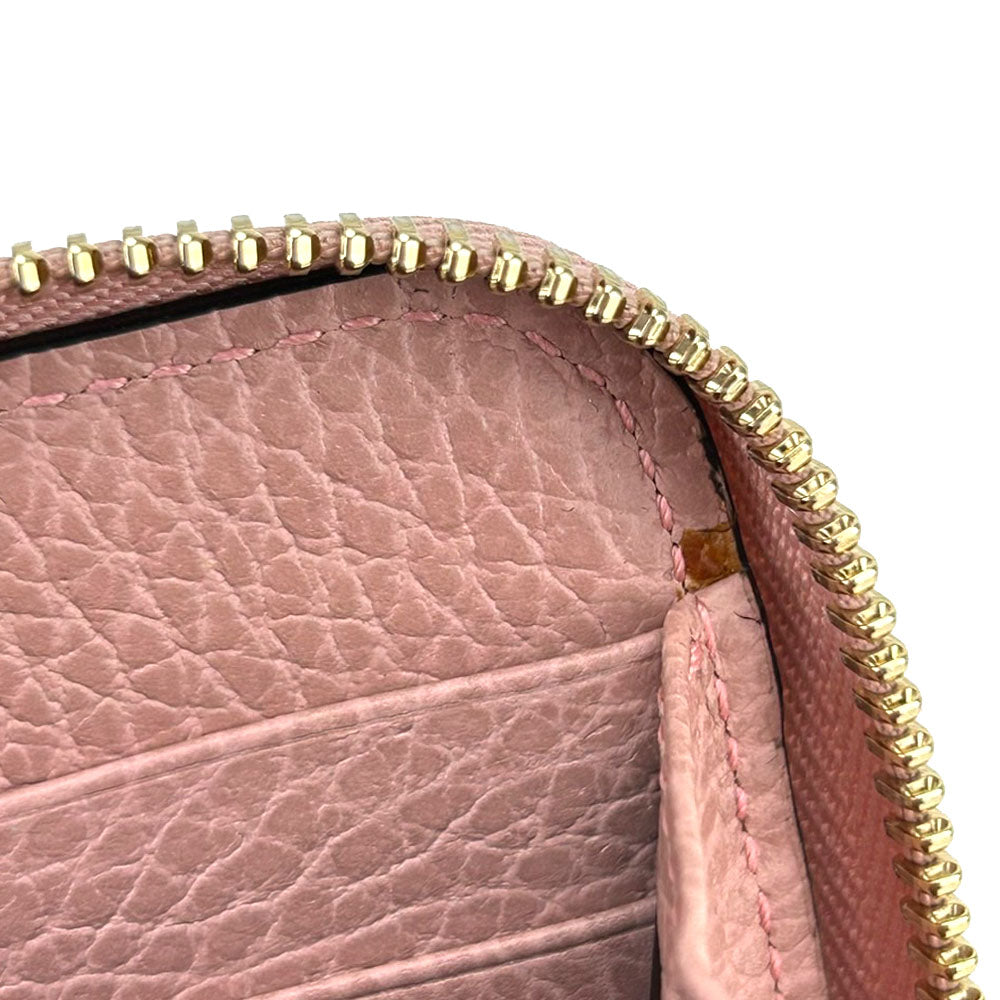 GUCCI Long Wallet Purse 449347 leather pink Interlocking Women Used
