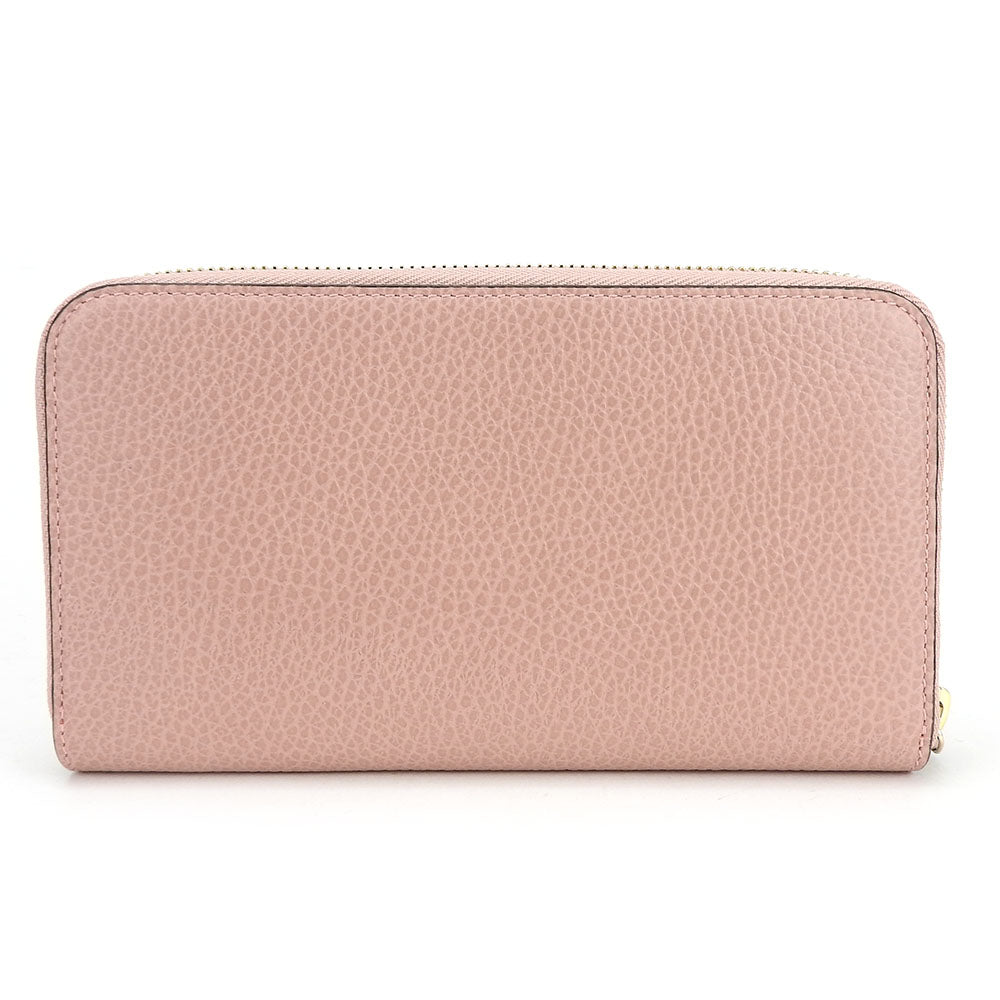 GUCCI Long Wallet Purse 449347 leather pink Interlocking Women Used