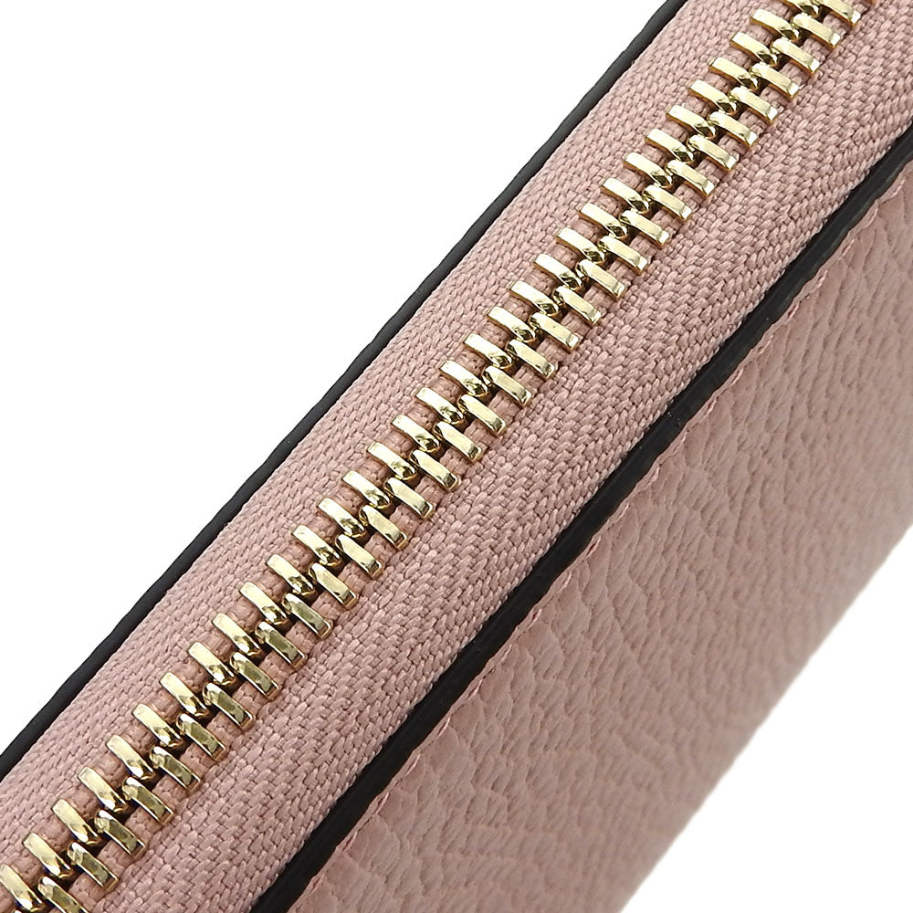 GUCCI Long Wallet Purse 449347 leather pink Interlocking Women Used