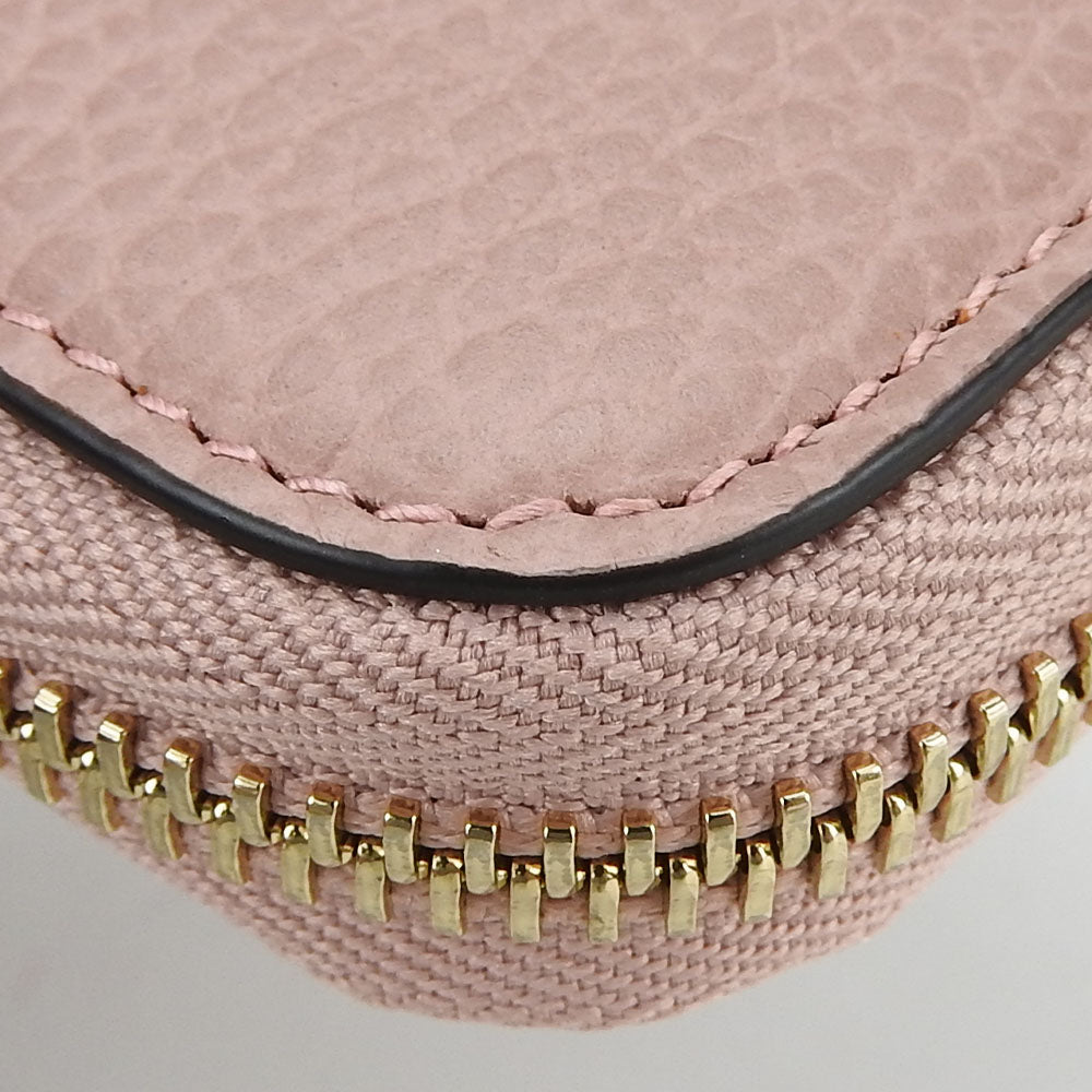 GUCCI Long Wallet Purse 449347 leather pink Interlocking Women Used