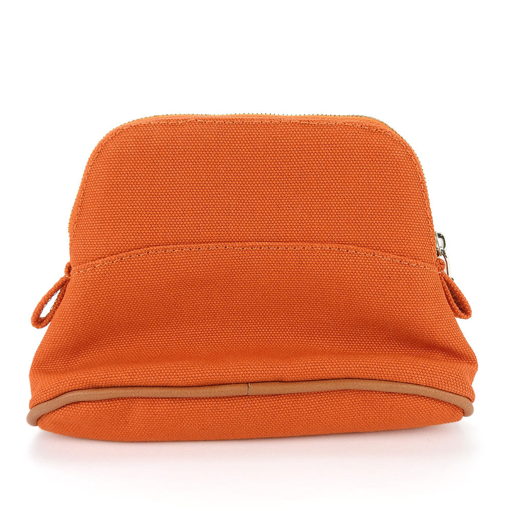 HERMES Pouch cotton ORANGE FEU Bolide Mini Mini Women Used