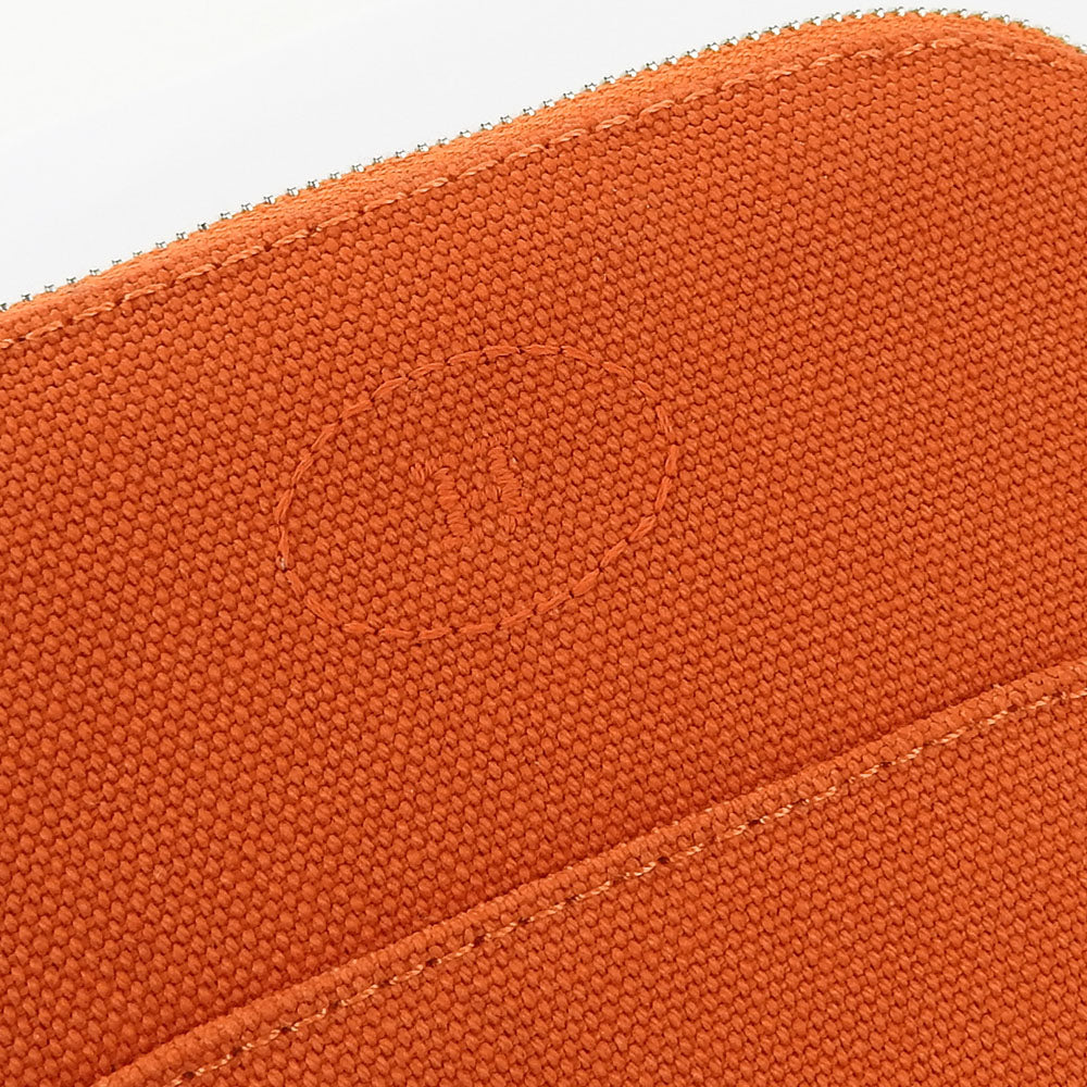 HERMES Pouch cotton ORANGE FEU Bolide Mini Mini Women Used