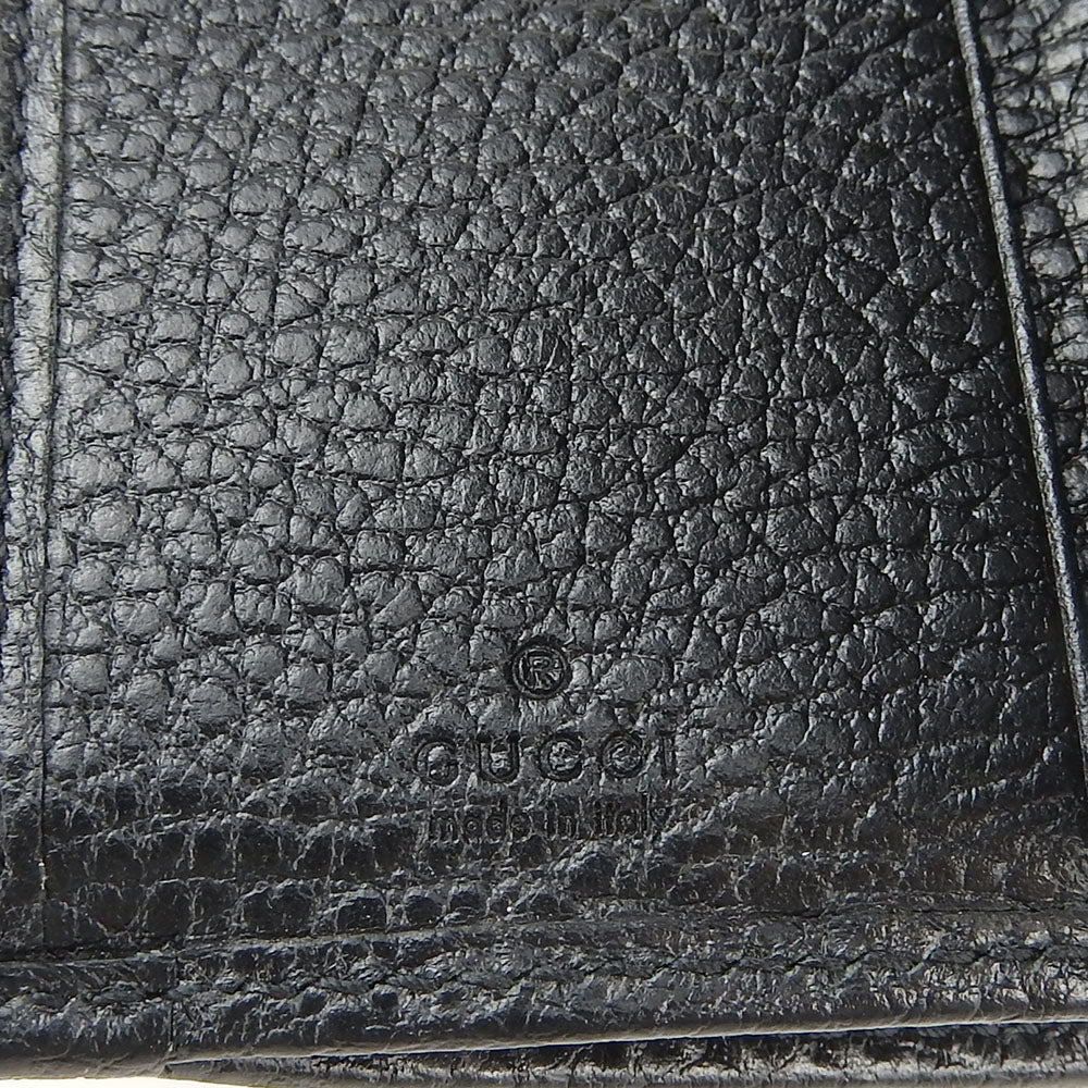 GUCCI Tri-fold wallet 644407 leather black GG Marmont unisex(Unisex) Used